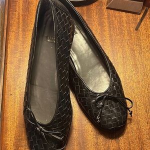 Stewart Weitzman black leather flats